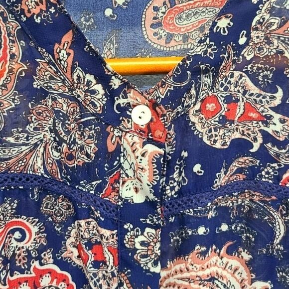 ‎Octavia Button Down Sheer Blouse Size Small - Picture 6 of 12